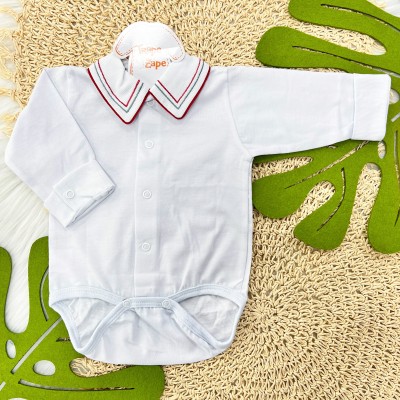 Body gola bordada Vermelho e Verde- MANGA LONGA